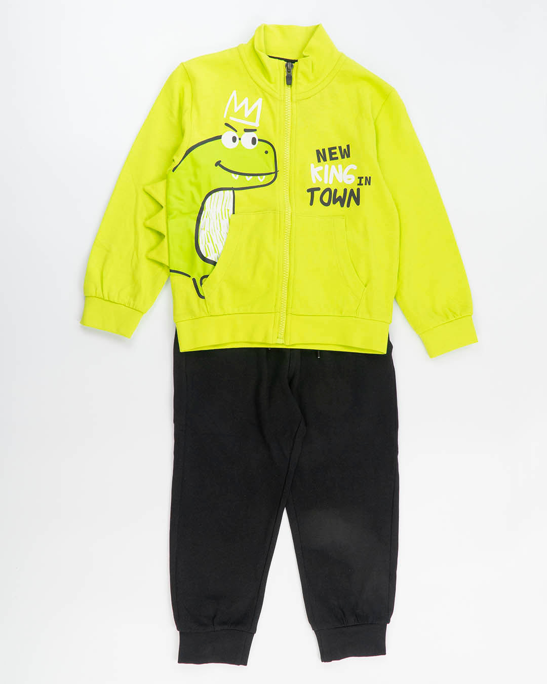 Tuta 2 pz. bicolor in cotone con dinosauri I DO