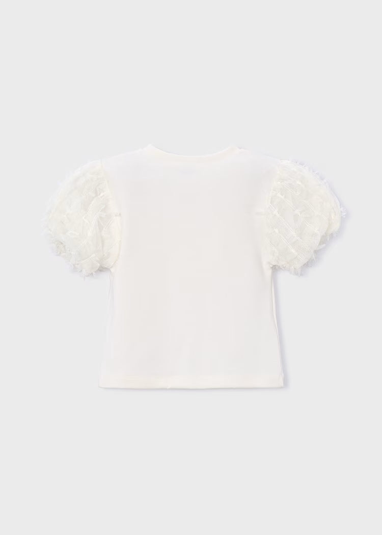 T-shirt con maniche a sbuffo in tulle MAYORAL