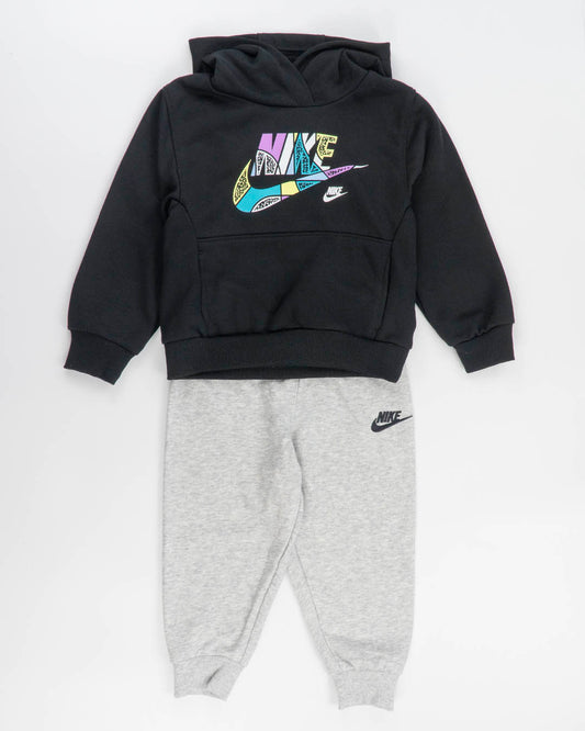Tuta in cotone con cappuccio e logo colorato NIKE