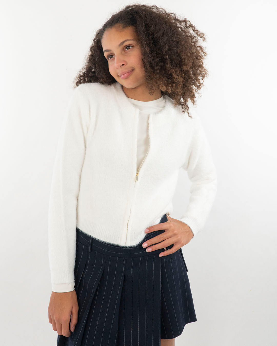 Cardigan soffice girocollo con zip KOCCA
