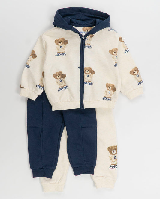 Tuta felpata con 2 pantaloni stampa orsettiMAYORAL