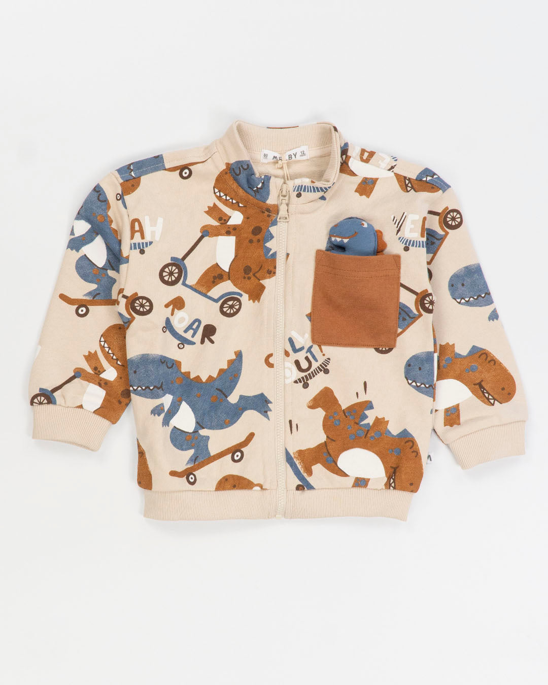 Felpa aperta felpata con dinosauri  MELBY