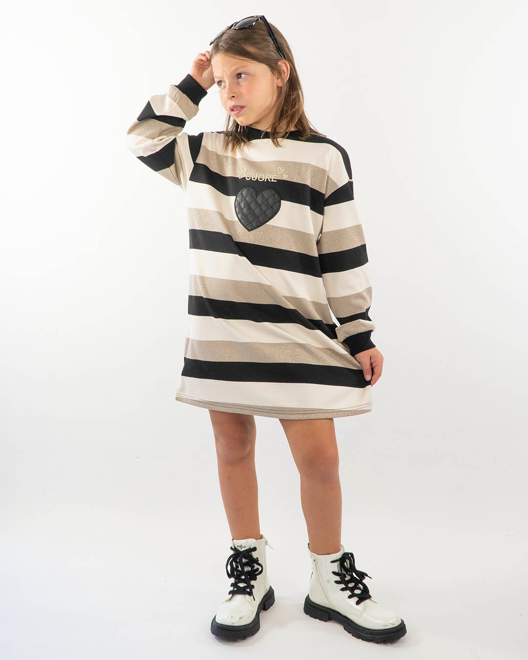 Abito a trapezio a righe