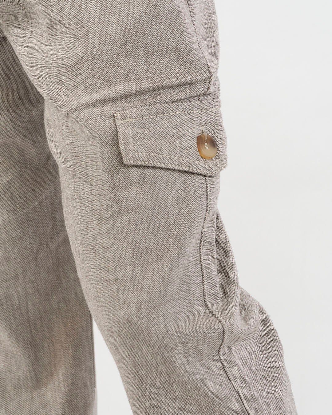 Pantalone cargo in misto lino con catena I DO