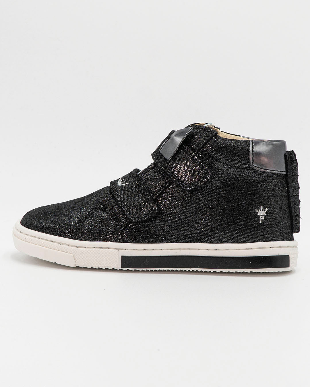 Scarpe in pelle glitterata con strappi