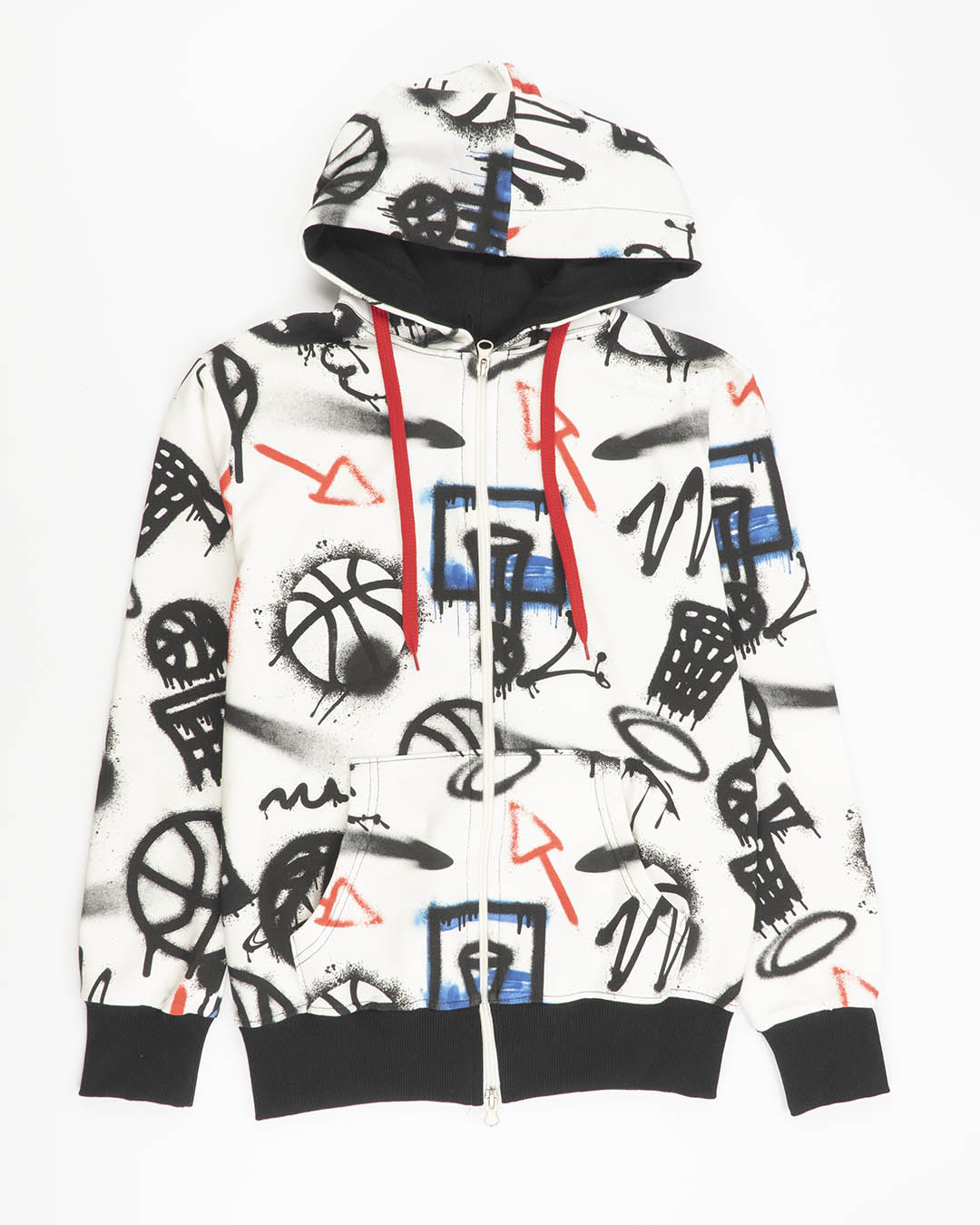Felpa fantasia basket con zip NEVER GIVE UP