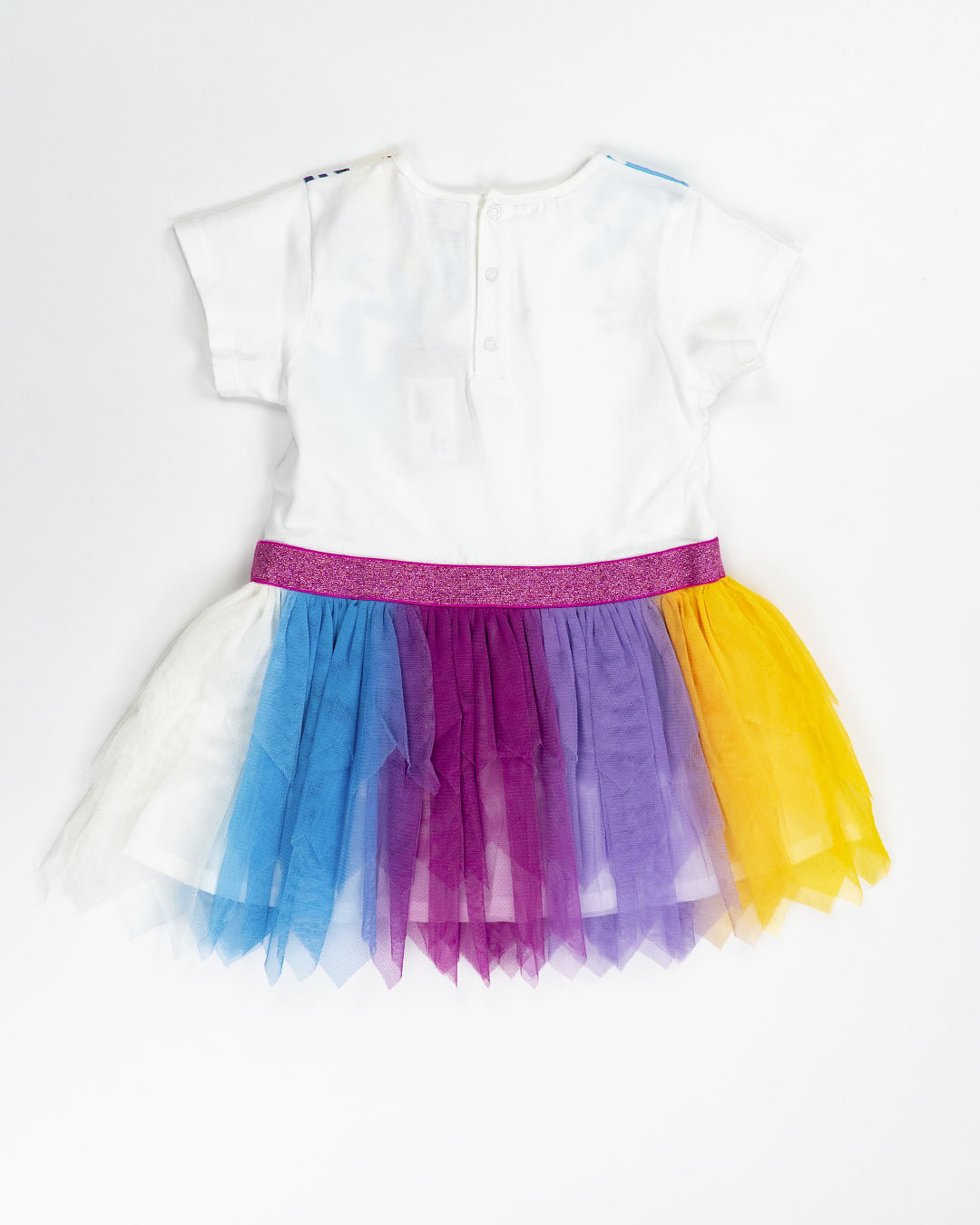 Abito con gonna in tulle arcobaleno