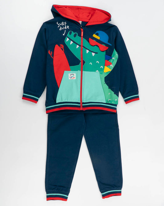 Tuta 2 pz. in cotone con coccodrillo TUC TUC