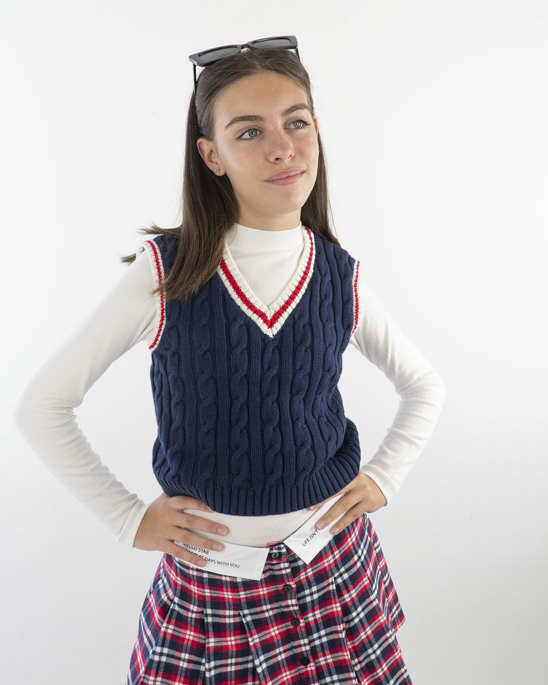 Gilet smanicato a trecce stile college I DO
