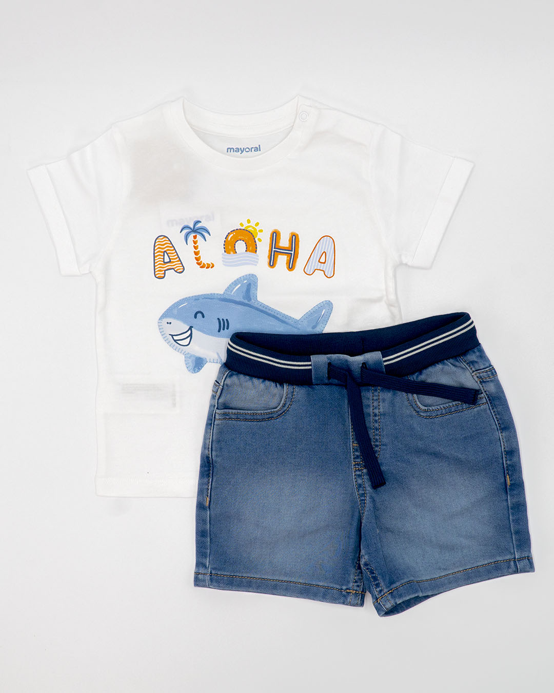 T-shirt manica corta con balena ricamata MAYORAL
