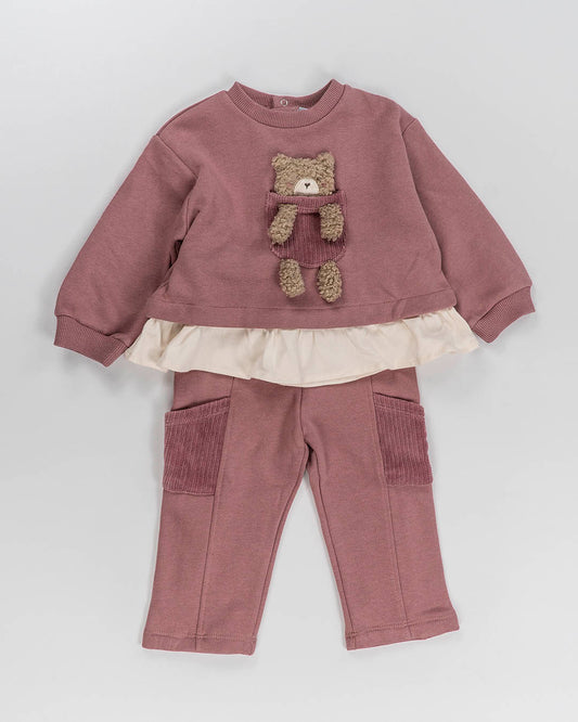 Tuta 2 pz. felpata con orsetto ricciolino MAYORAL