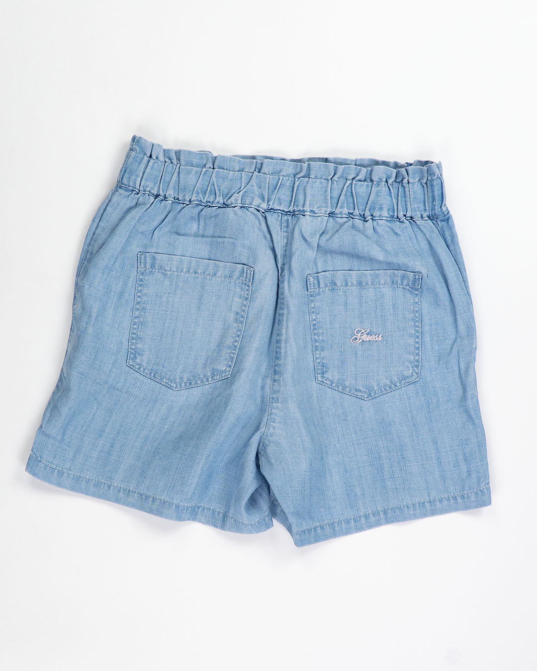 Shorts in denim con fiori ricamati