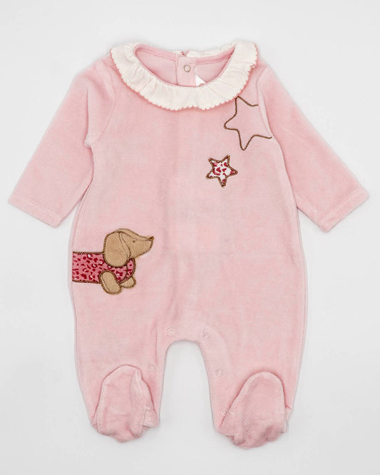 Tutina in ciniglia con colletto e bassotto MAYORAL