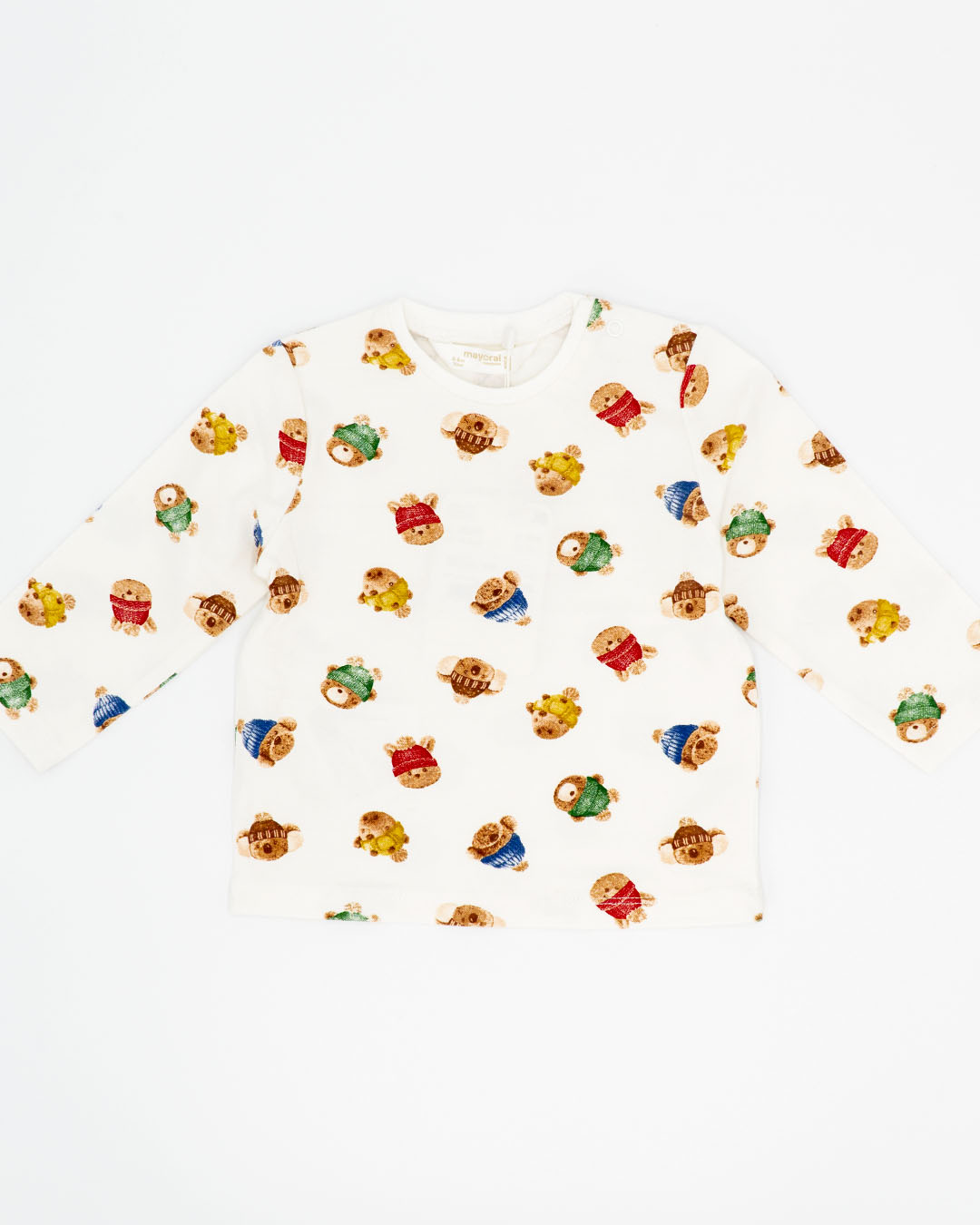 T-shirt manica lunga orsetti con berretto MAYORAL