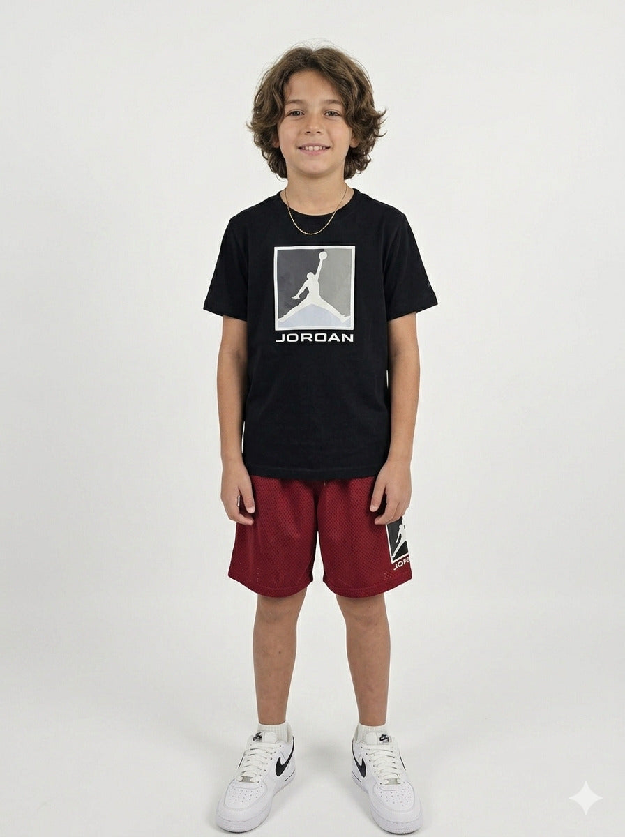 T-shirt manica corta con logo quadrato JORDAN