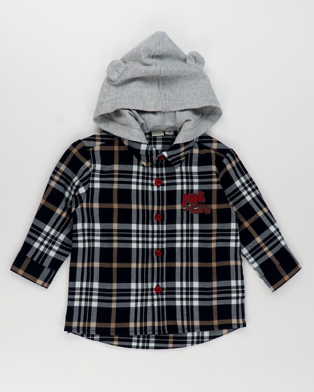 Camicia a quadri con cappuccio staccabile I DO