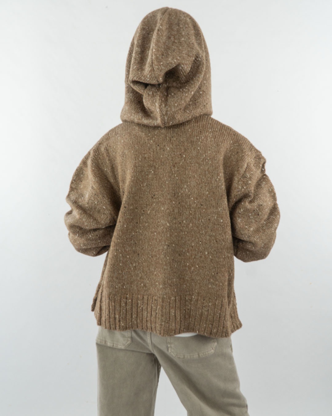 Cardigan in maglia melange con cappuccio MAYORAL