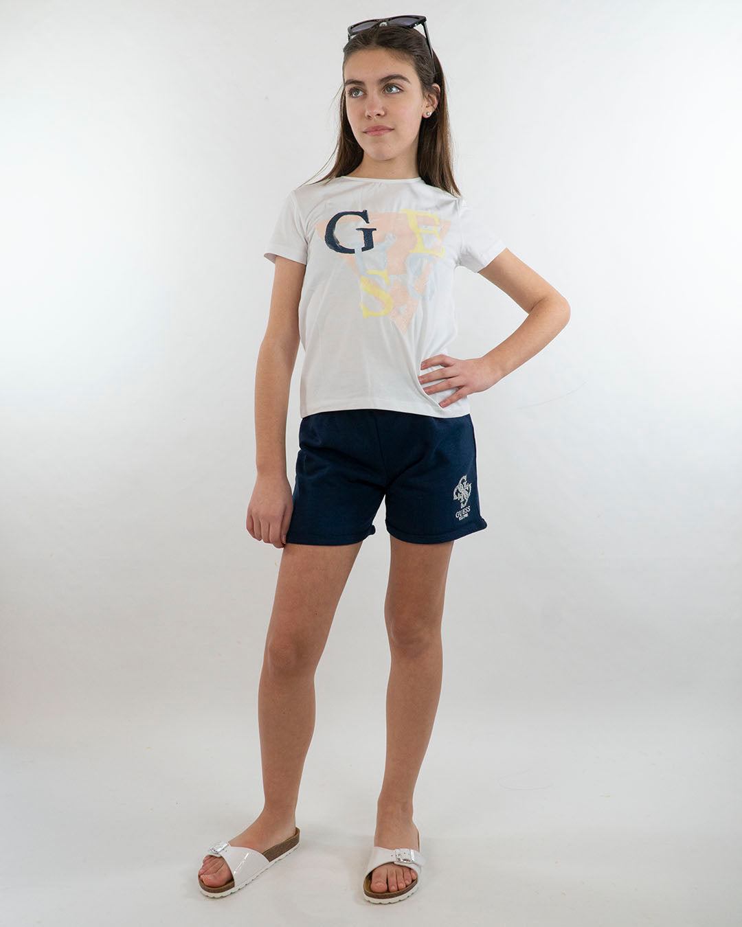 T-shirt con stampa glitterata GUESS
