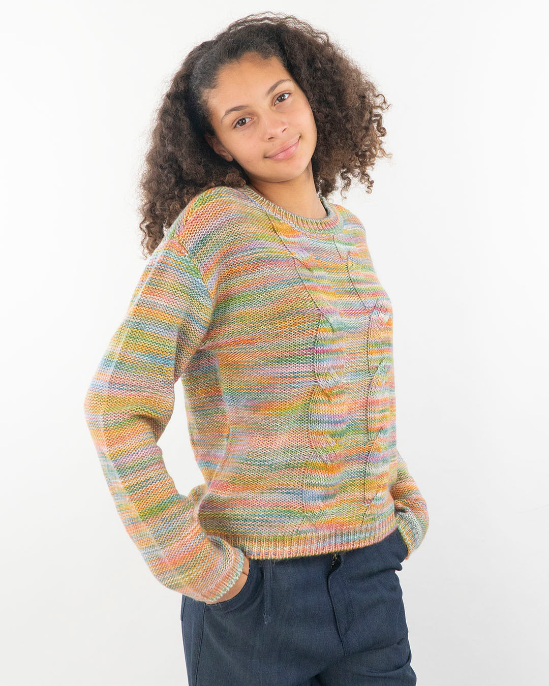 Maglioncino multicolor con trecce KOCCA
