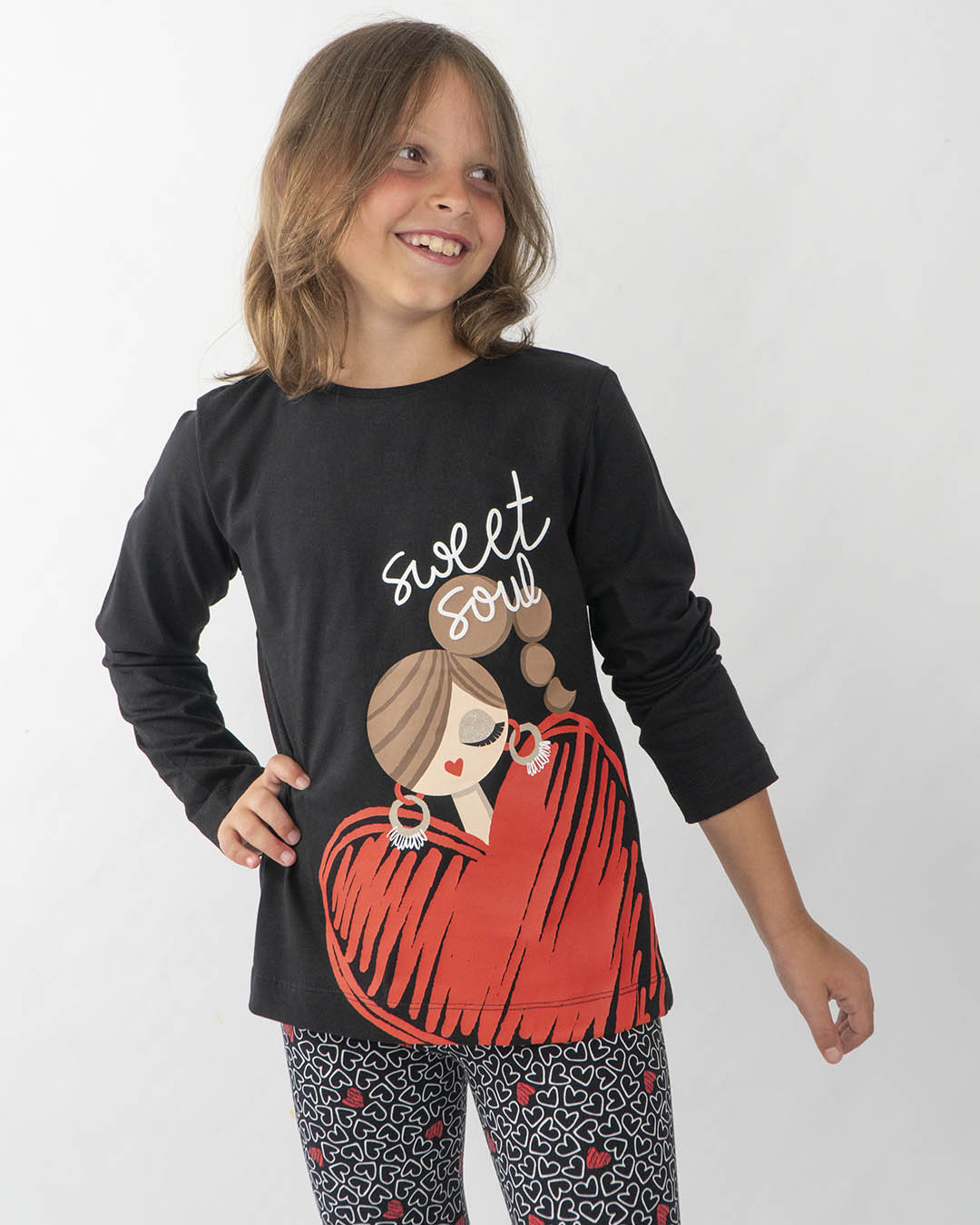 T-shirt manica lunga stampata