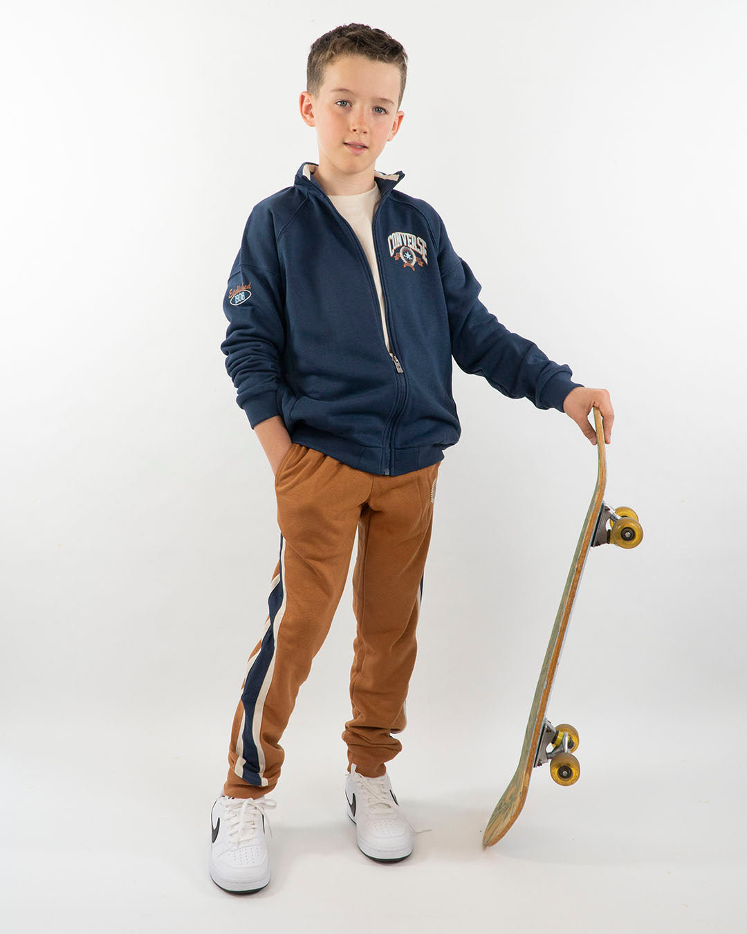 Felpa basica con zip senza cappuccio CONVERSE