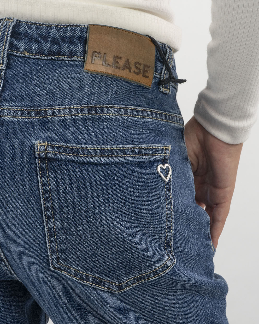 Jeans con risvolto Please
