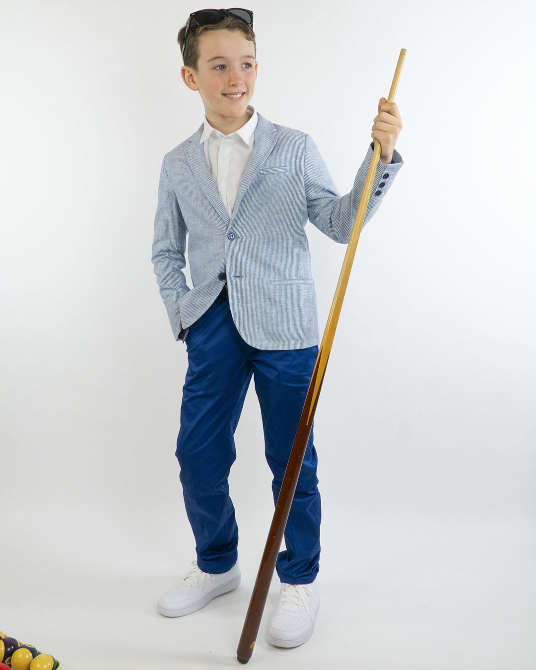 Giacca rigata in misto lino I DO