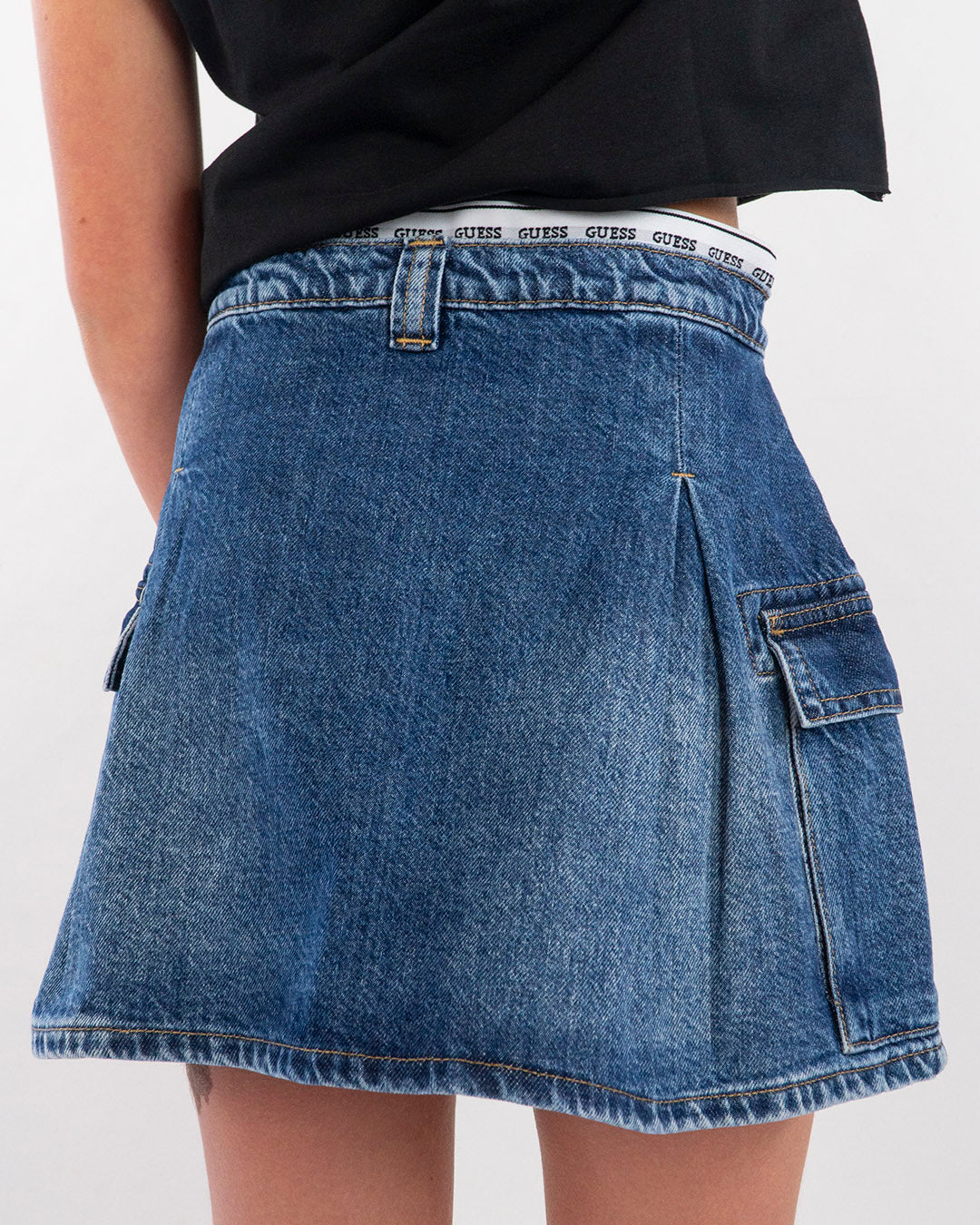 Gonna in Jeans con tasche e pences GUESS