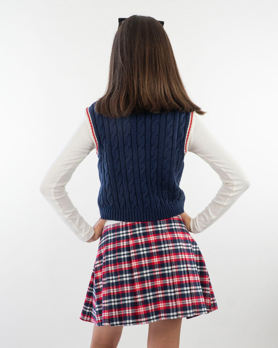 Gilet smanicato a trecce stile college I DO