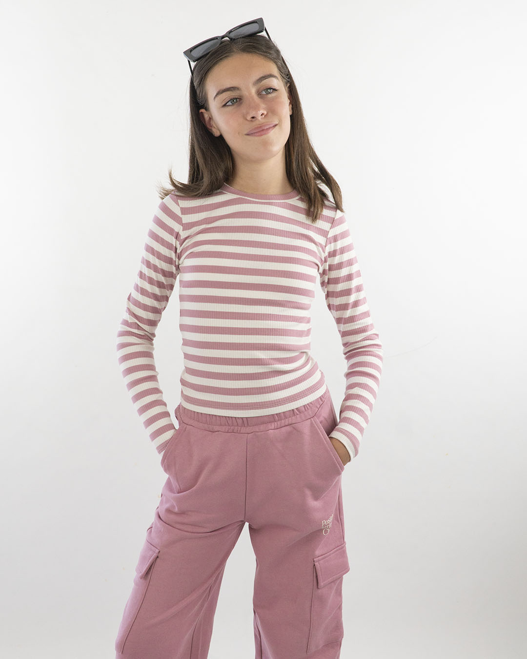 T-shirt rigata a costine bicolor I DO