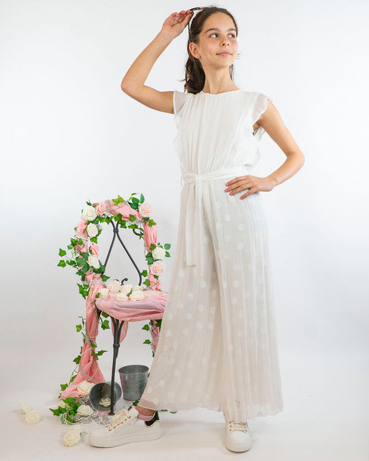 Tuta plissettata a pois con fusciacca I DO