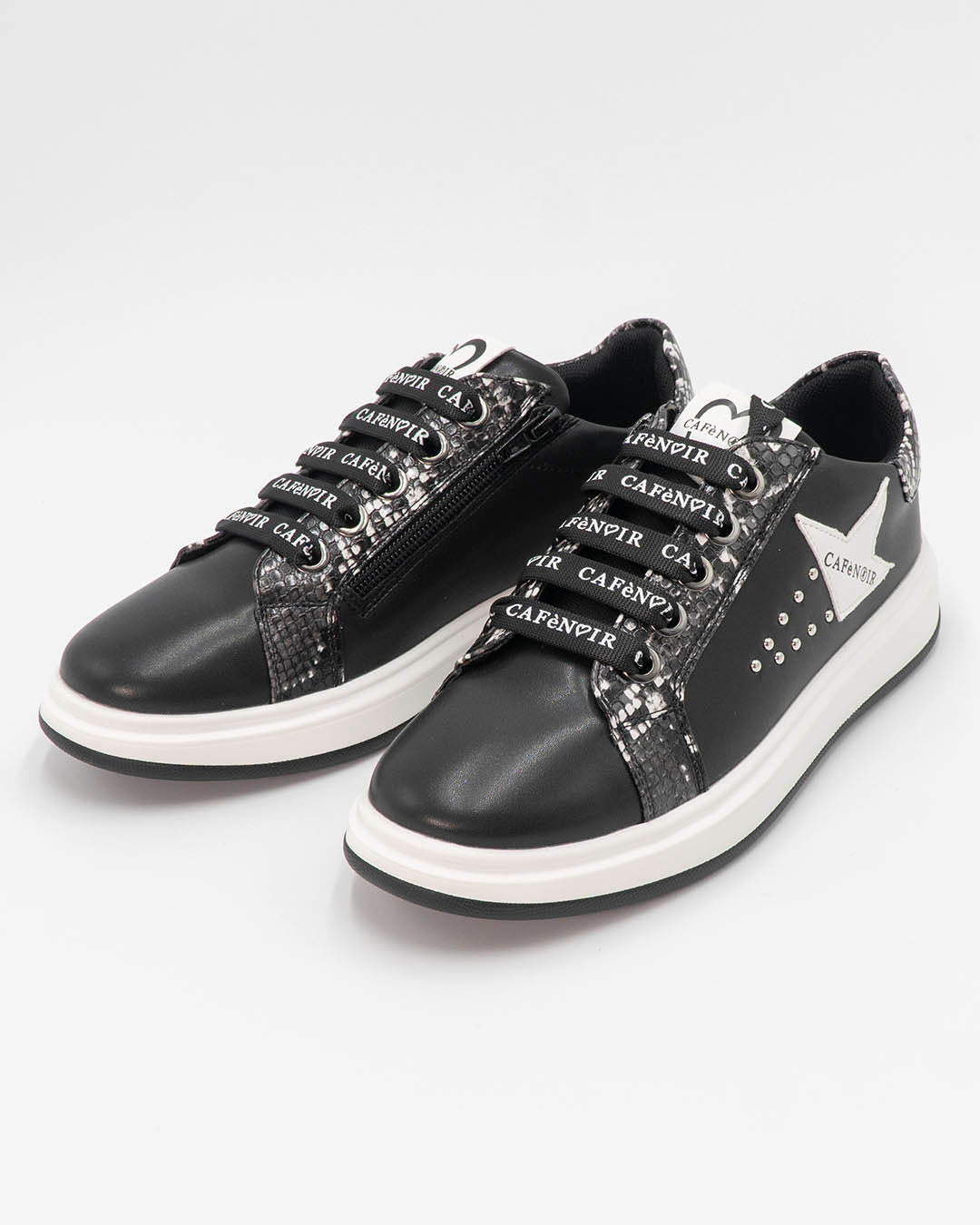 Scarpe con zip e stampa rettile CAFE' NOIR