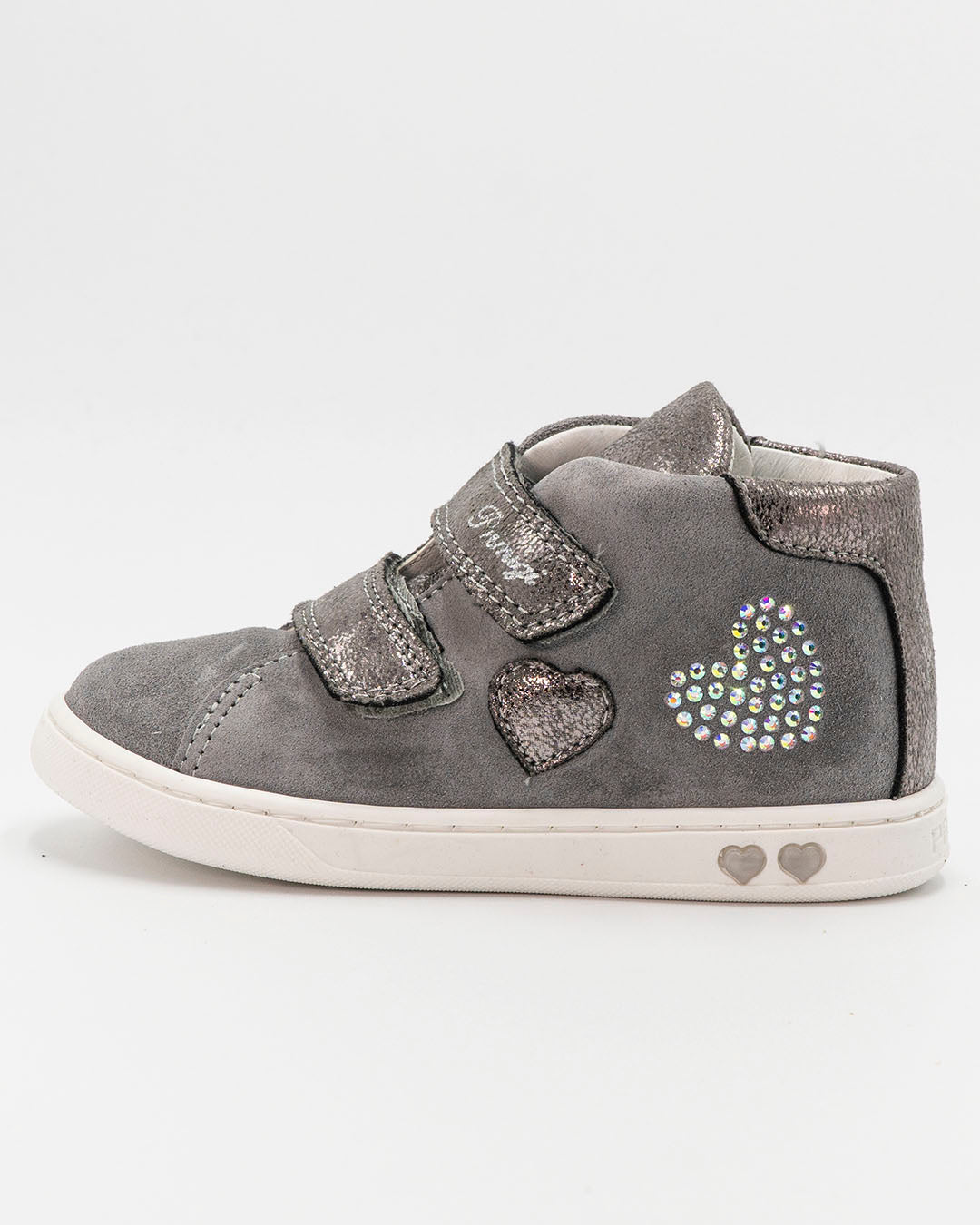 Scarpe in pelle scamosciata con strappi e glitter