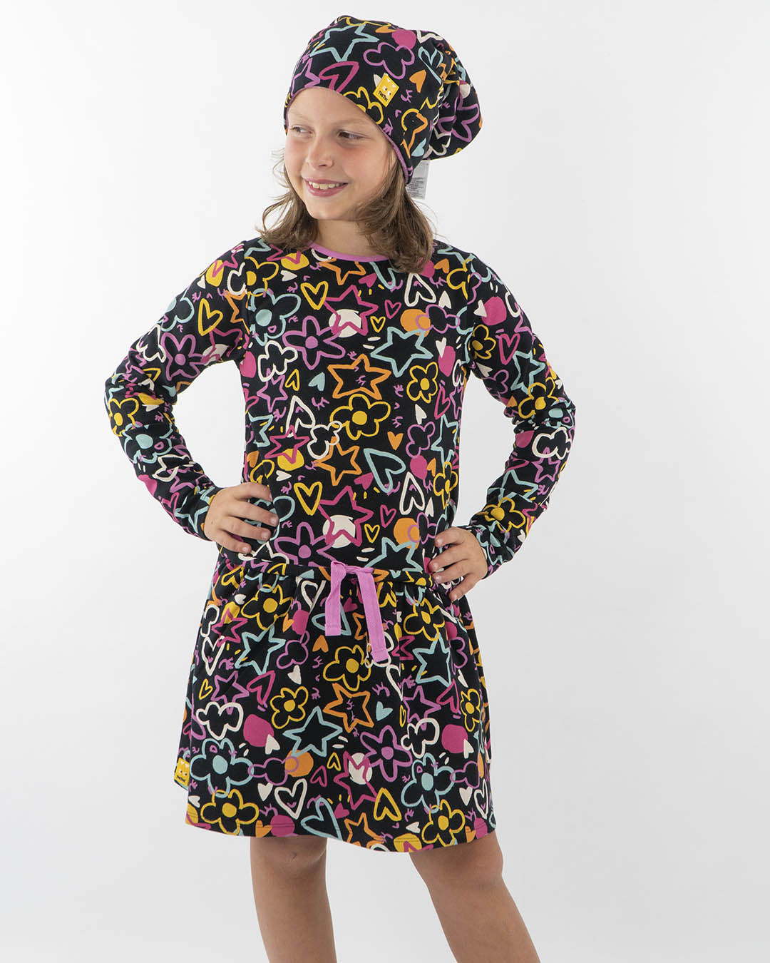 Abito in felpa a fantasia