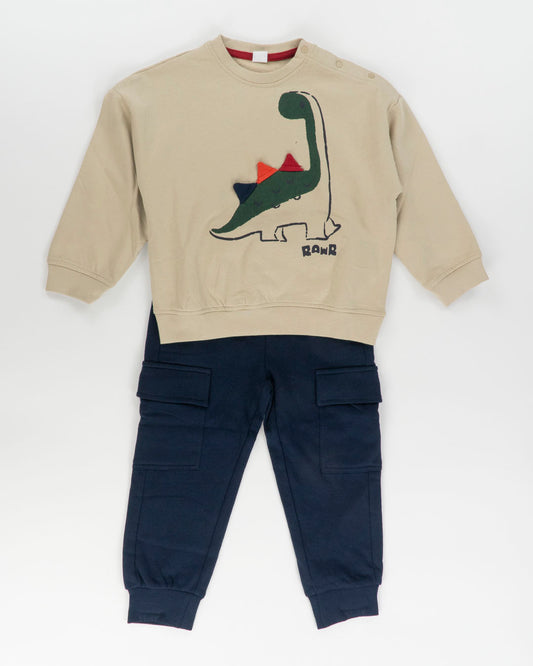 Tuta oversize con dinosauro e panta cargo I DO