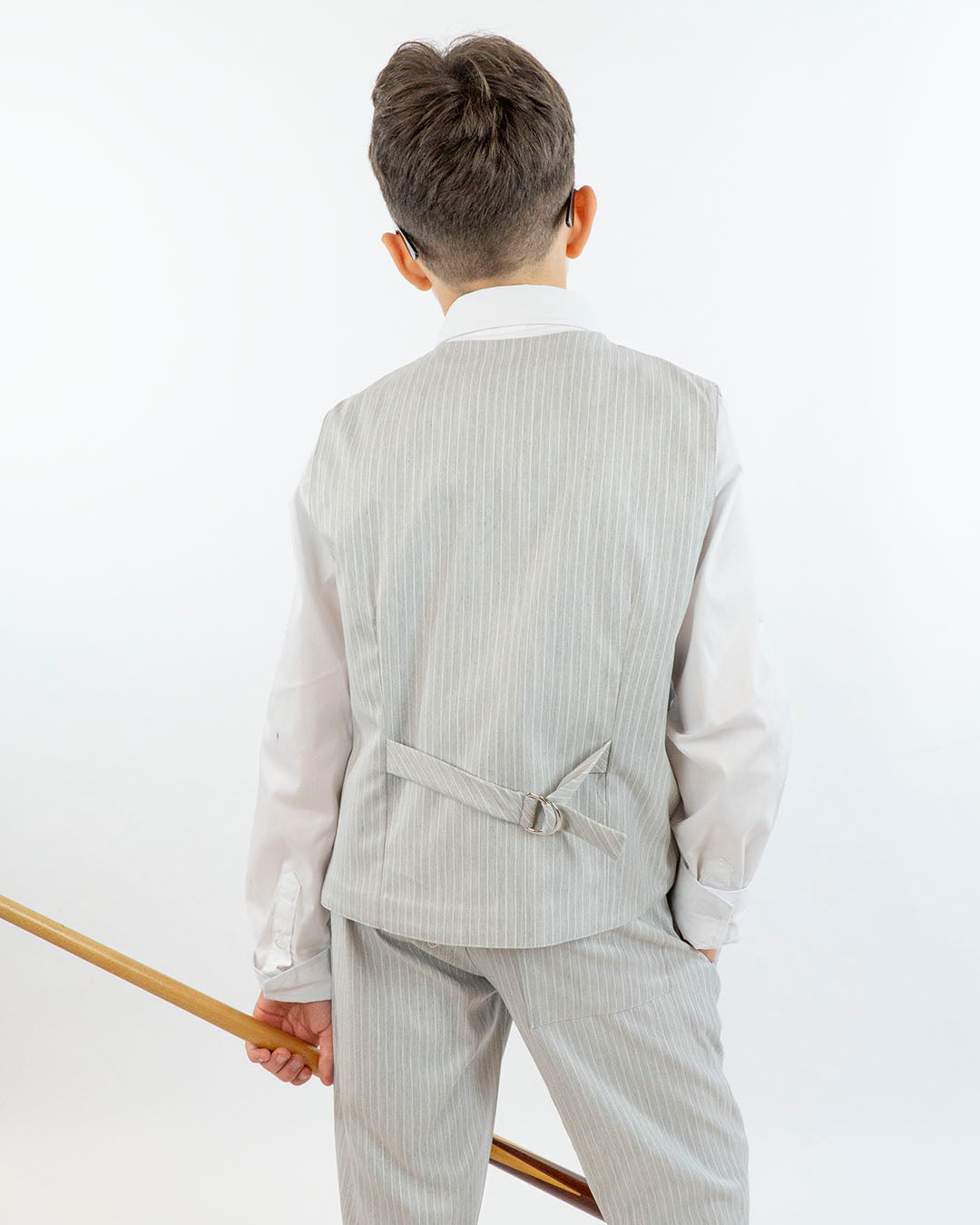 Gilet monopetto rigato OVER D