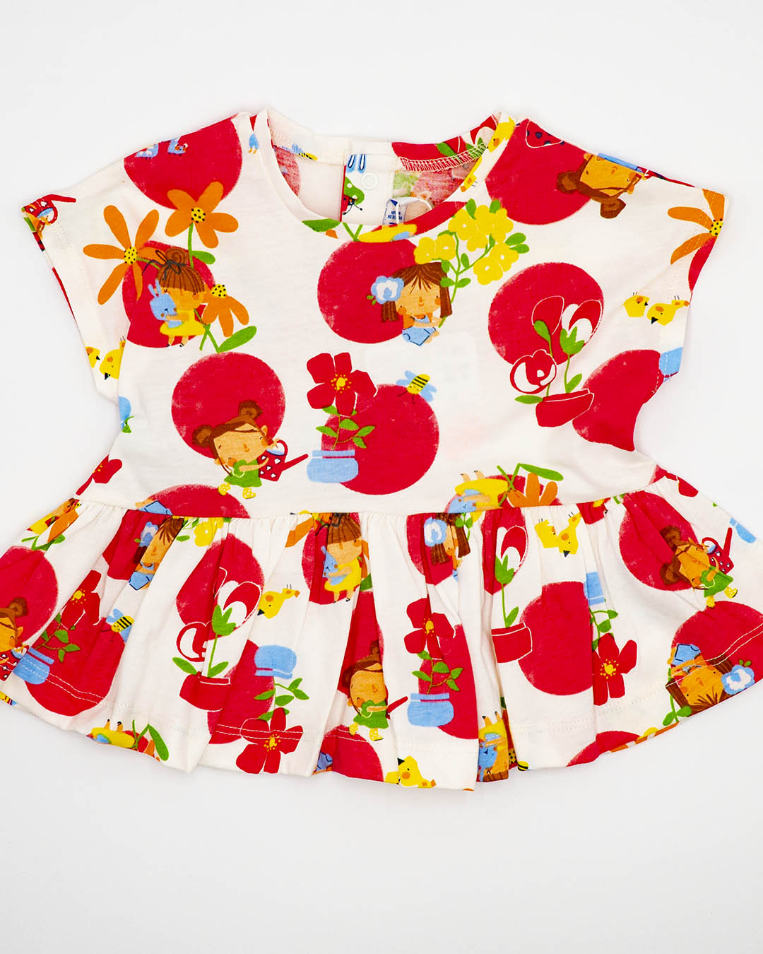 T-shirt a fantasia con balza