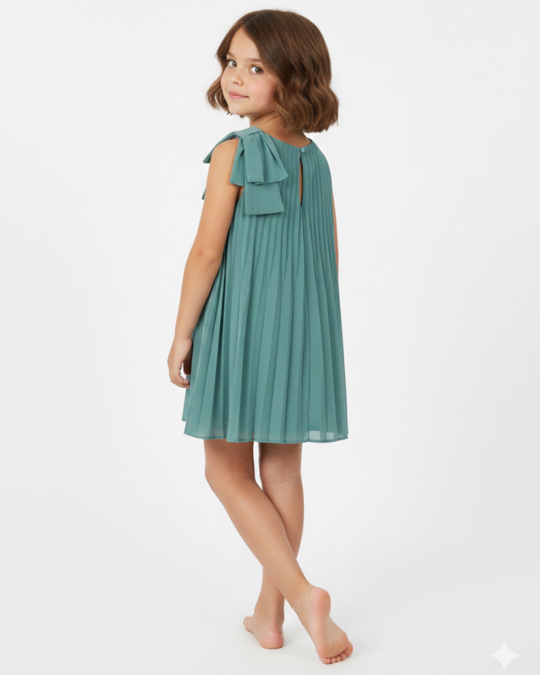 Abito plissettato con fiocco sulla spalla MAYORAL