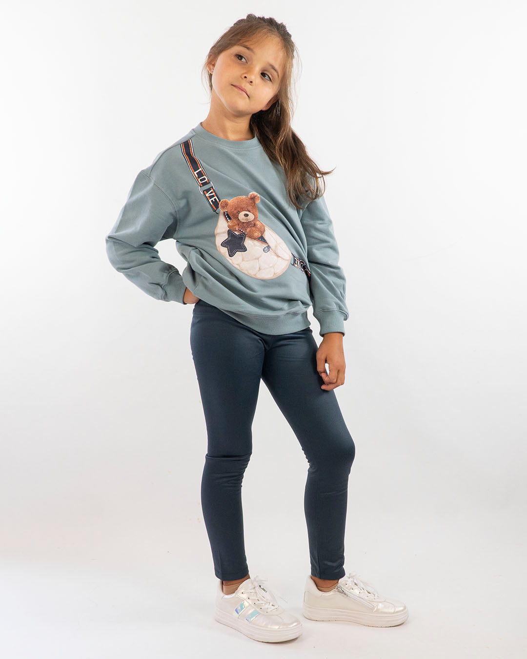 Completo felpato con leggings ed orsetto MAYORAL