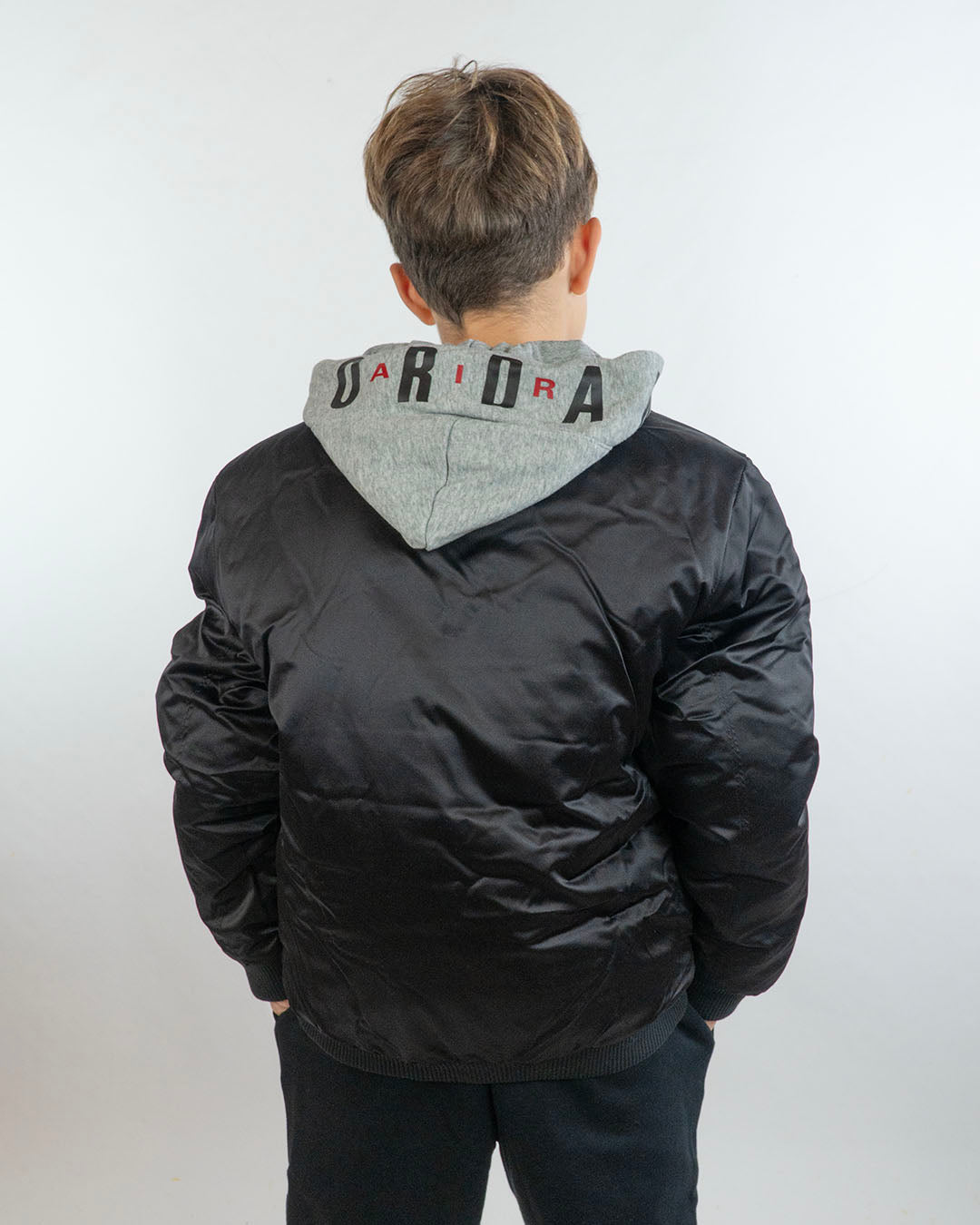 Bomber lucido imbottito con cappuccio JORDAN