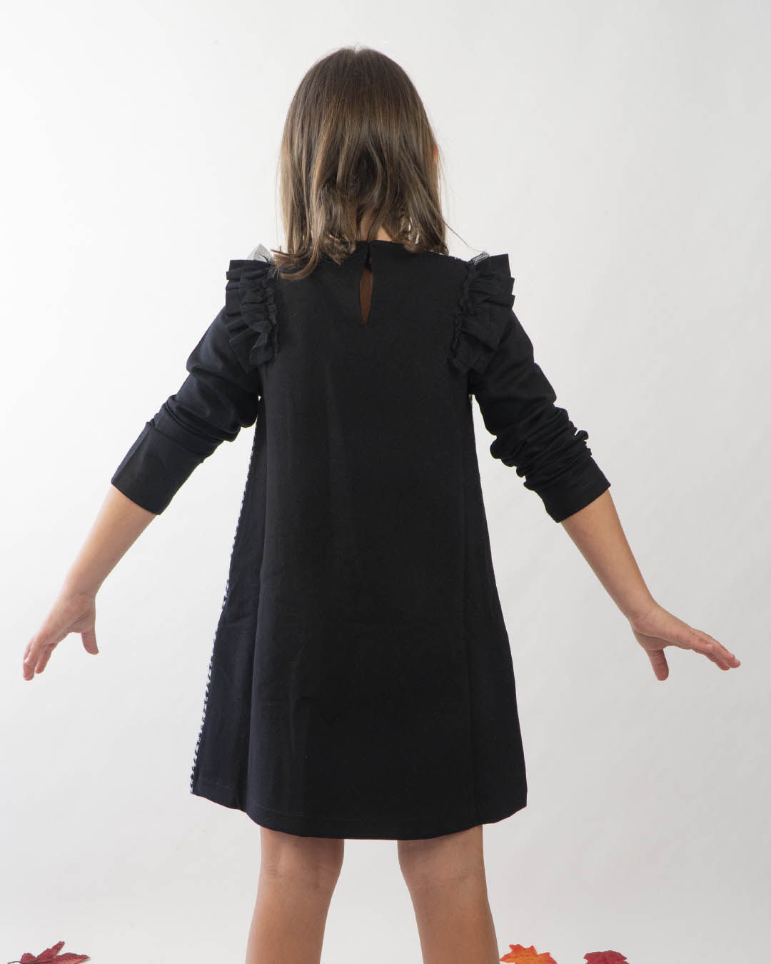 Vestito manica lunga pied de poule