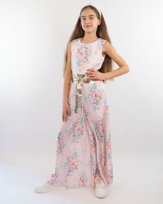 Tuta smanicata a fiori con gamba larga I DO