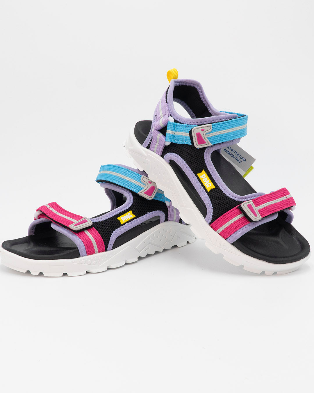 Sandalo multicolor con strappi