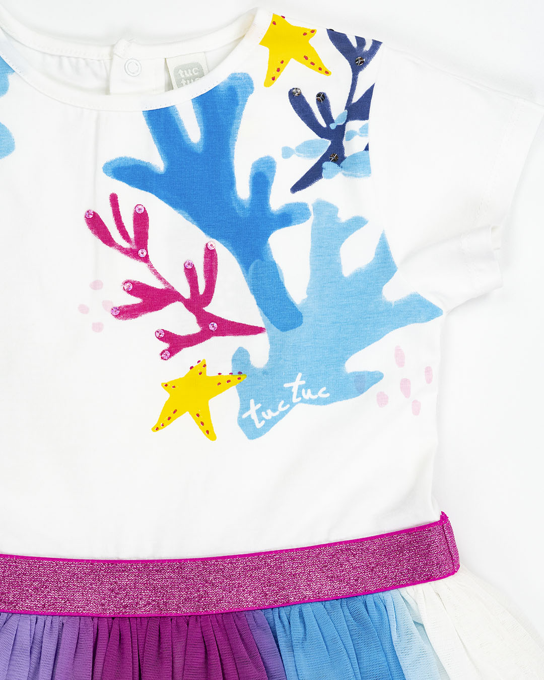 Abito con gonna in tulle arcobaleno