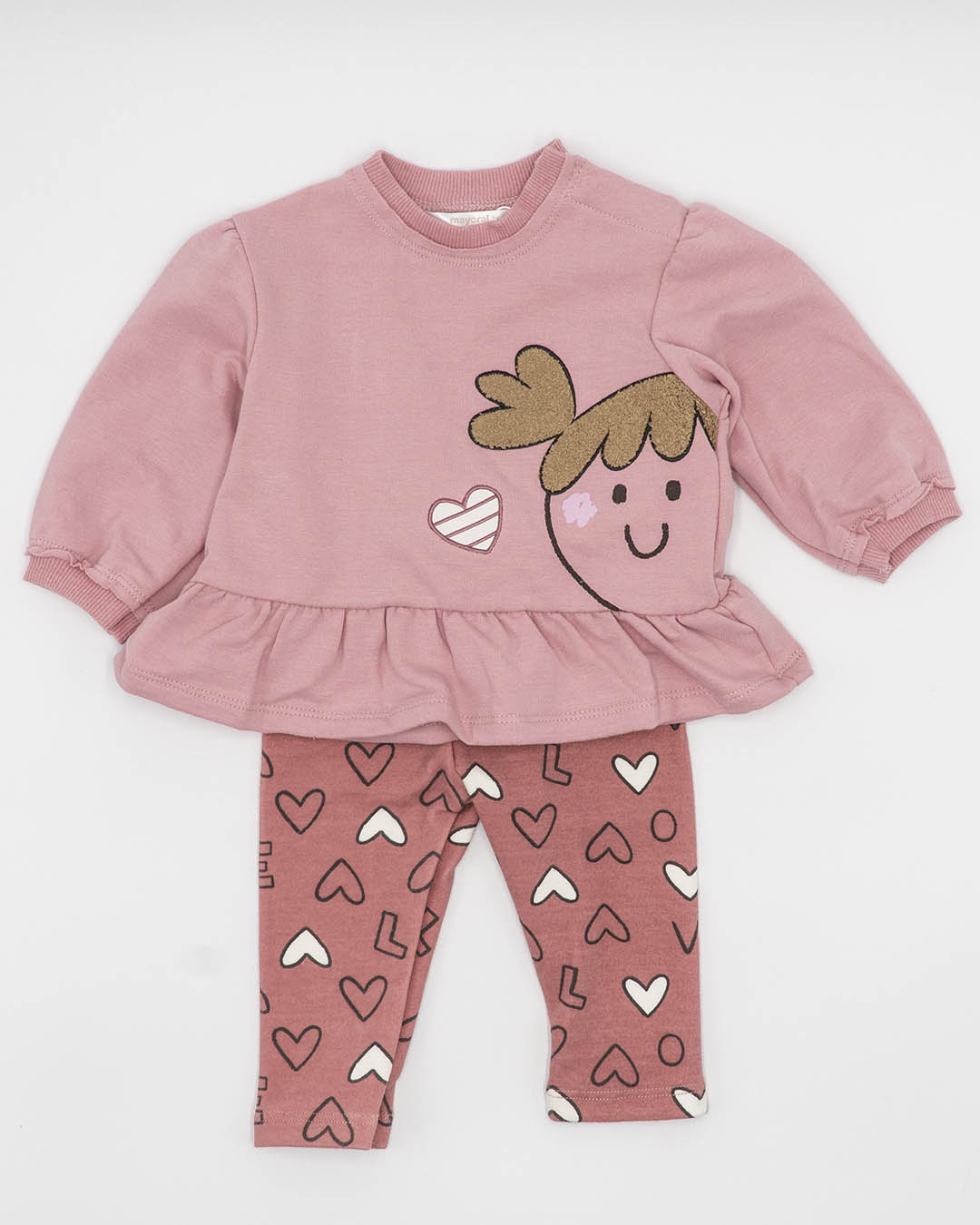 Completo 2 pz.felpato con leggings a cuori MAYORAL