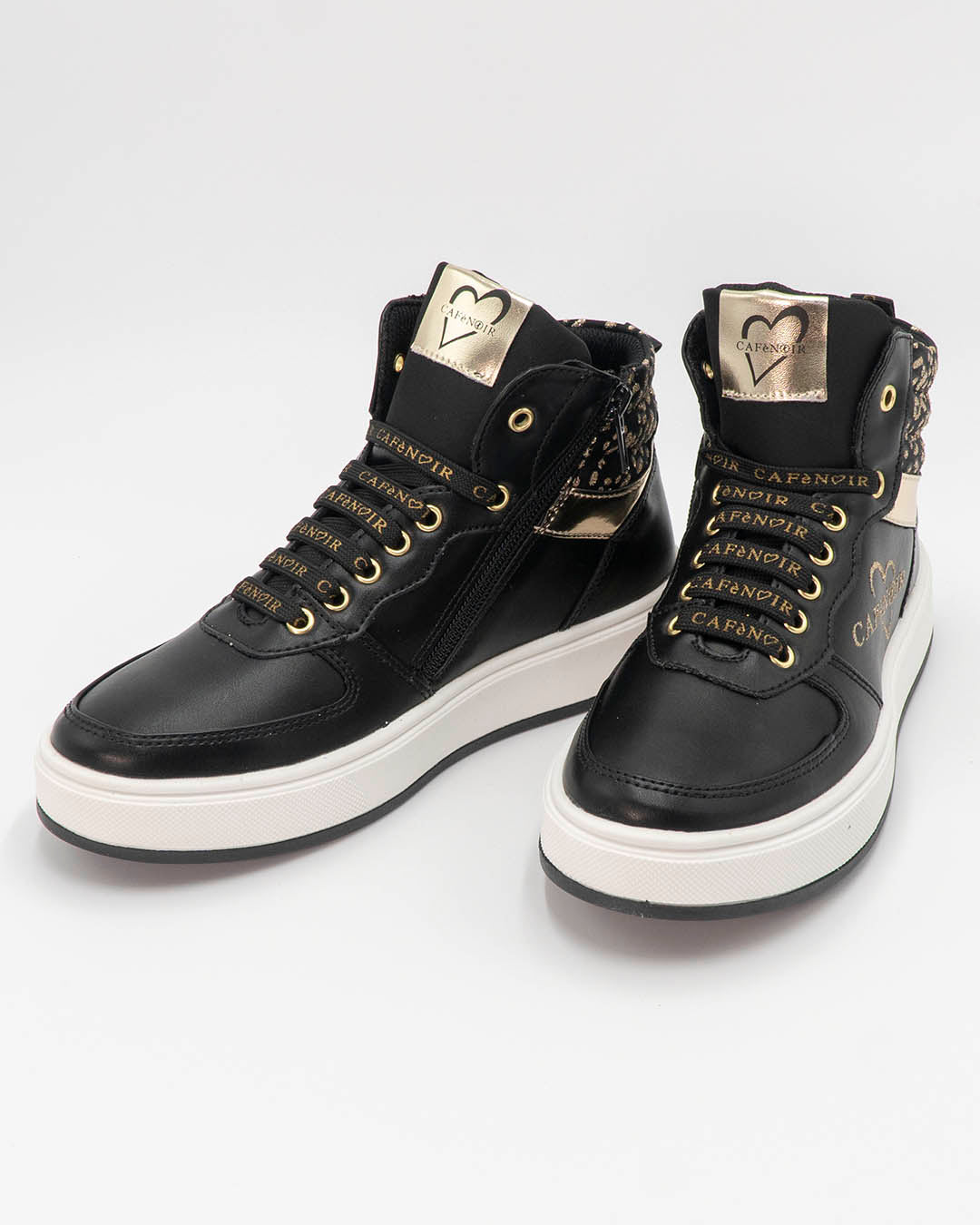 Scarpe alte con lacci e glitter argento CAFE'NOIR