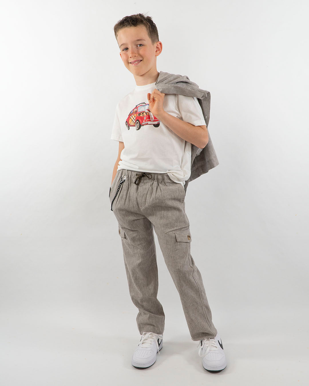 Pantaloni lunghi cargo in misto lino I DO