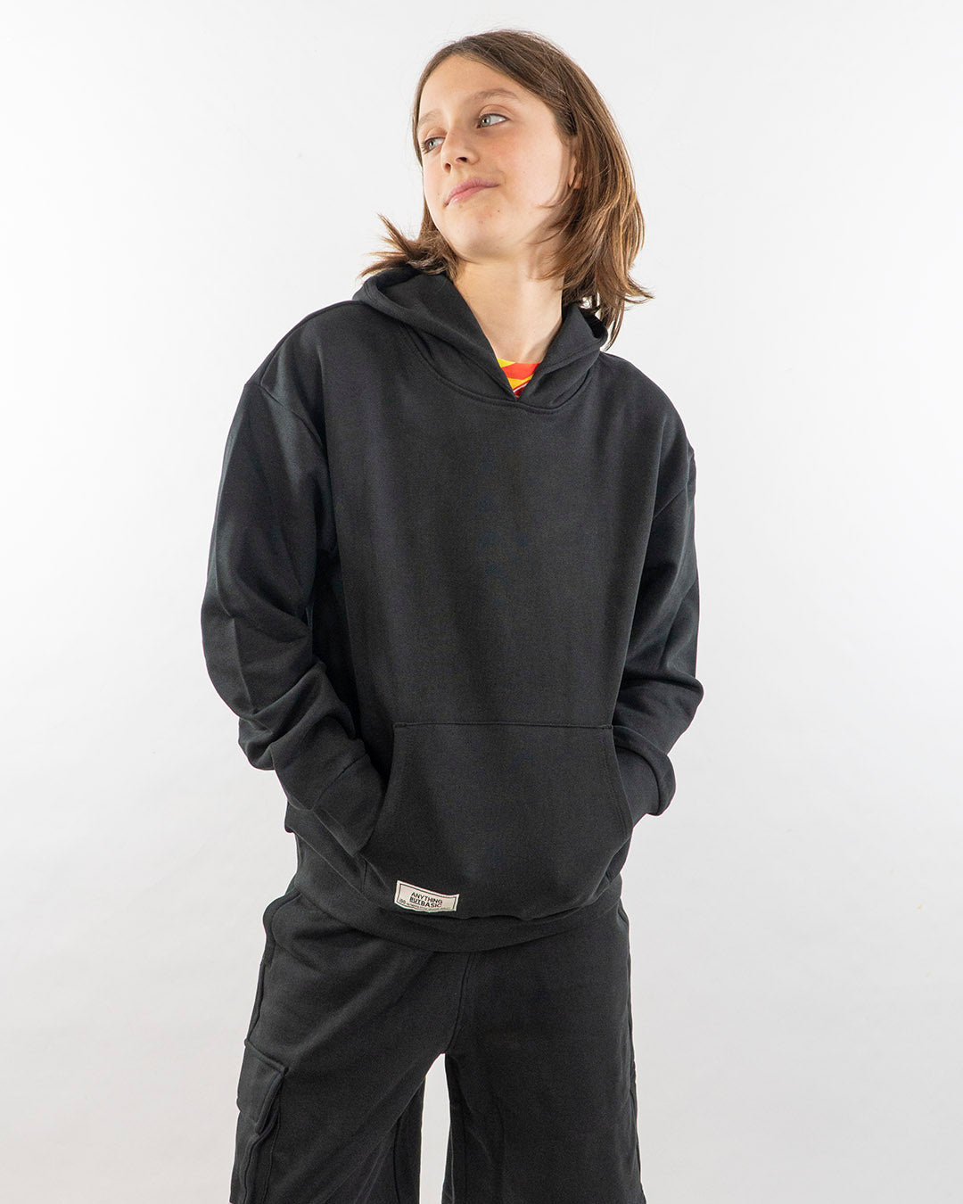 Felpa chiusa con cappuccio