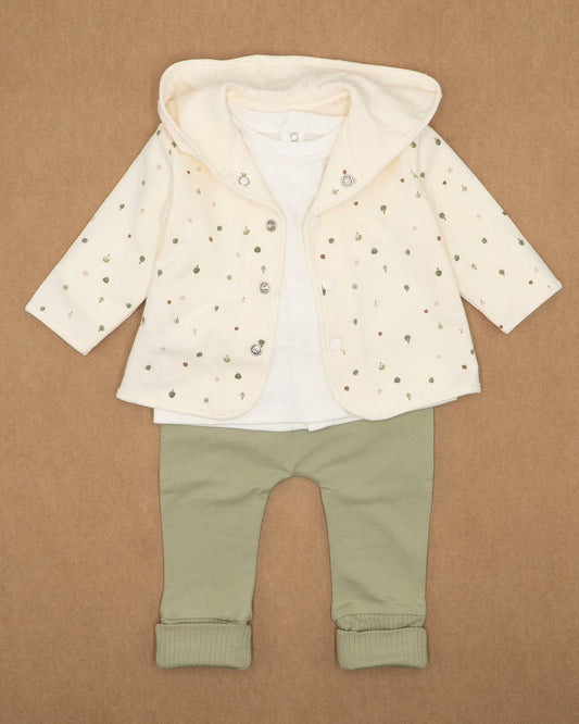 Tuta 3 pz. con cappuccio stampa alberi MAYORAL