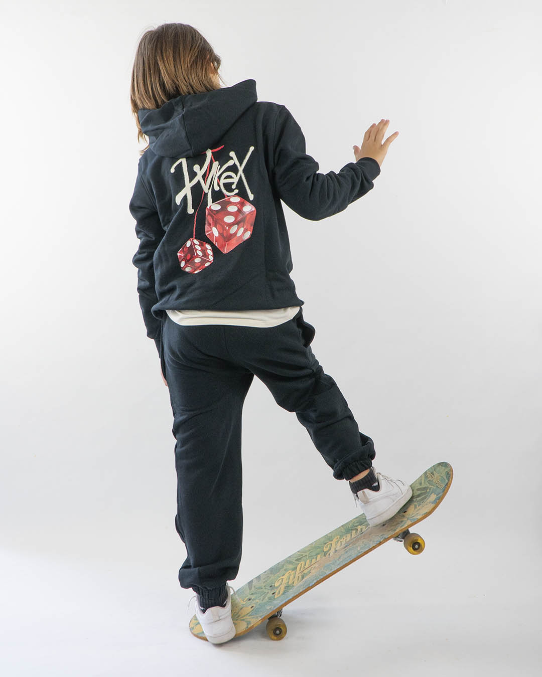 Felpa con cappuccio e stampa sul retro